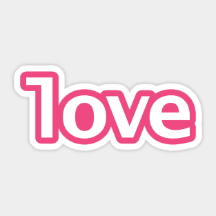 Love Minimal Typography White Text Sticker